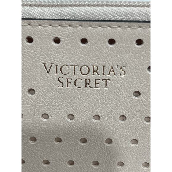 Victoria’s Secret Bundle Shiny Black Backpack NWOT & Beige Perforated Wristlet